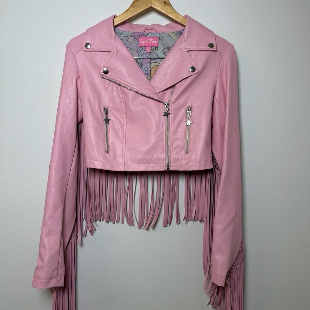 Dolls Kill Sugar Thrillz Fringe Moto Jacket